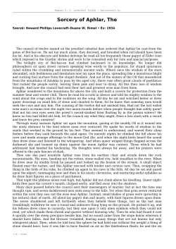 Sorcery of Aphlar, The - Magyar HP Lovecraft Portál