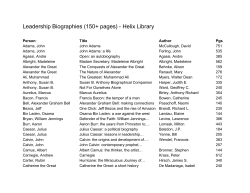 Leadership Biographies (150+ pages) Helix Library
