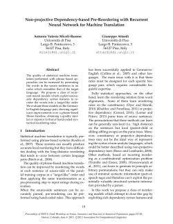 Non-projective Dependency-based Pre