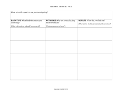 EVIDENCE THINKING TOOL What scientific question are you