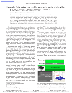 High-quality factor optical microcavities using oxide apertured