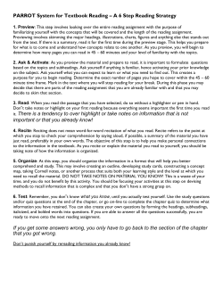 Active Reading Parrot Method