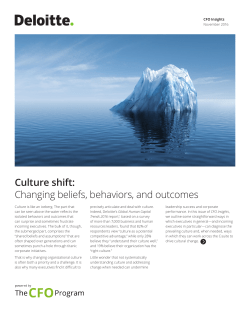 Culture shift: Changing beliefs, behaviors, and outcomes