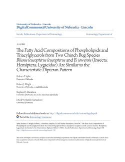 The Fatty Acid Compositions of Phospholipids and Triacylglycerols
