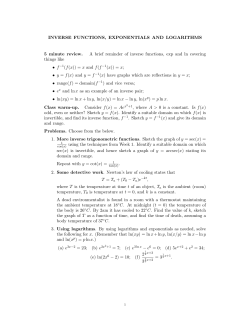 INVERSE FUNCTIONS, EXPONENTIALS AND LOGARITHMS 5