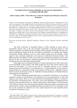 GIDNI 421 FACTORS INFLUENCING INDIVIDUAL FINANCIAL