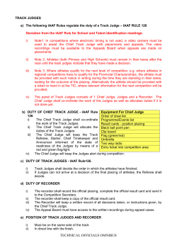 The duty of Track Judges