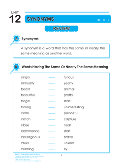 Unit 12 Synonyms - Singapore Asia Publishers