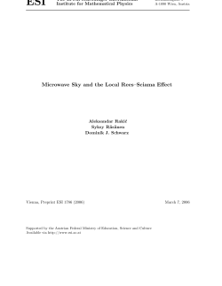 Microwave Sky and the Local Rees&ndash;Sciama Effect