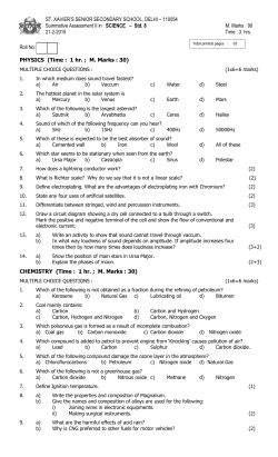110054 Summative Assessment II in SCIENCE &ndash; Std. 8 M. Marks