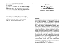 The Geographies of Marginalization