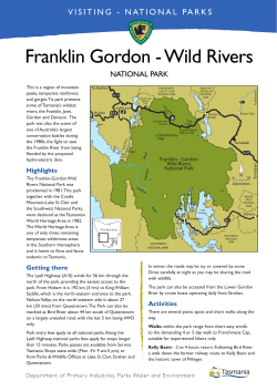 Franklin Gordon - Wild Rivers - Tasmania Parks and Wildlife Service