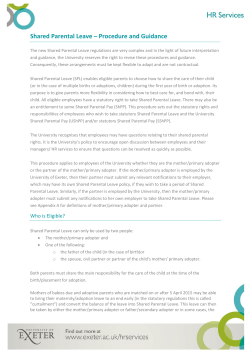 Shared Parental Leave – Procedure and Guidance