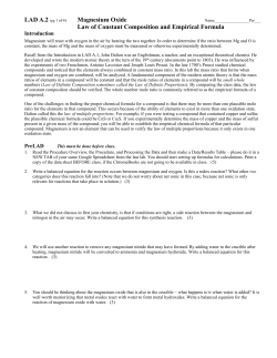 LAD A.2 (pg 1 of 4) Magnesium Oxide Law of