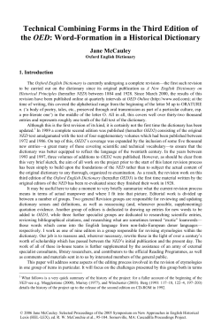 Technical Combining Forms in the Third Edition of the OED: Word