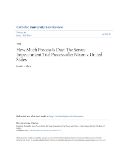 How Much Process Is Due: The Senate Impeachment Trial Process