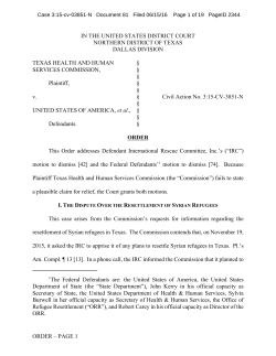 Order granting motion to dismiss - National Immigration Law Center