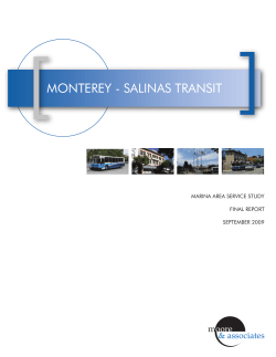 Marina Area Service Study - Monterey