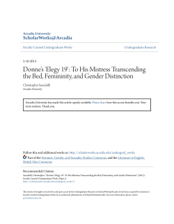 Donne`s `Elegy 19` - ScholarWorks@Arcadia