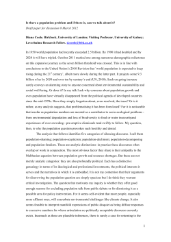 Is there a population problem and if there is, can we talk about it