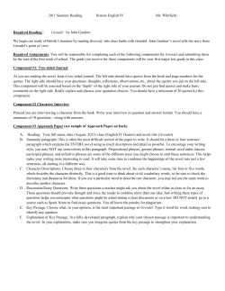 2011 Summer Reading Honors English IV Ms. Whitfield Required