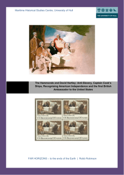 Maritime Historical Studies Centre, University of Hull FAR HORIZONS