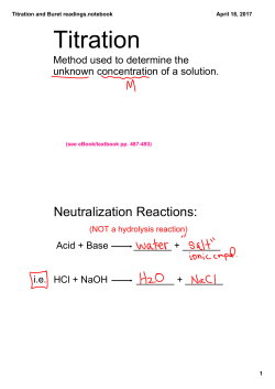 Titration and Buret readings.notebook