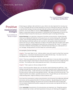 Positive communication strategies - The Cornell Research Program