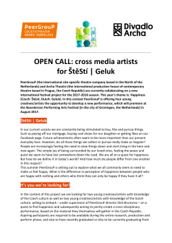 OPEN CALL: cross media artists for ŠtěStí | Geluk