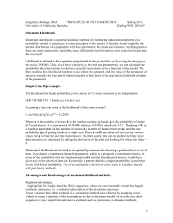 maximum likelihood - Integrative Biology