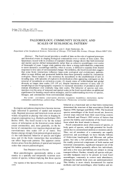 paleobiology, community ecology, and scales of ecological pattern1