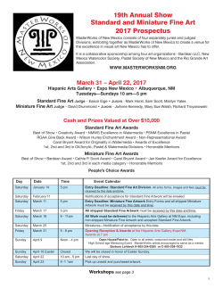 19th Annual Show Standard and Miniature Fine Art 2017 Prospectus