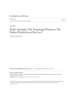 The Tempting of America: The Political Seduction of the Law