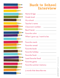 Back to School Interview
