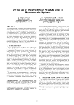 On the use of Weighted Mean Absolute Error in Recommender