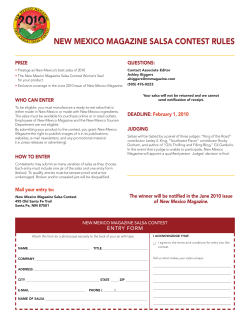 NEw MExiCo MAgAZiNE SAlSA CoNTEST RulES