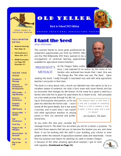 Old Yeller Plant the Seed - Oregon Agriculture Teachers Association