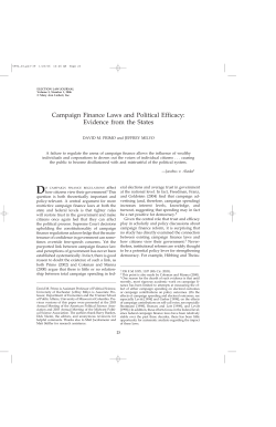 Campaign Finance Laws and Political Efficacy