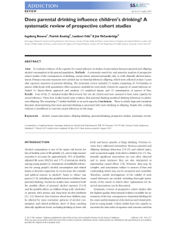 Does parental drinking influence children`s drinking? A systematic