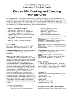 Course 204. Cooking and Camping with the Crew