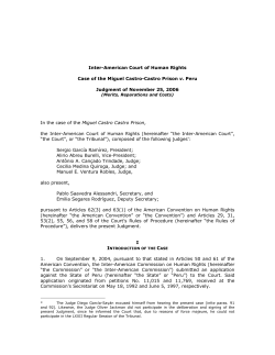 Inter-American Court of Human Rights Case of the Miguel Castro