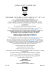 2016-2017 CATALOG THE ONE HUNDRED AND EIGHTY
