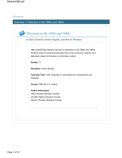 Television in the 1950s and 1960s