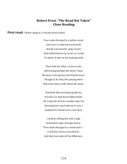 Robert Frost, &ldquo;The Road Not Taken&rdquo; Close Reading First read