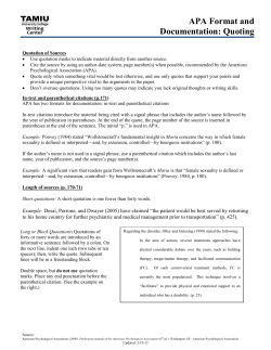 APA Documentation Style