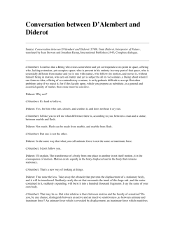 Conversation between D`Alembert and Diderot