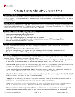 Getting Started with APA Citation Style