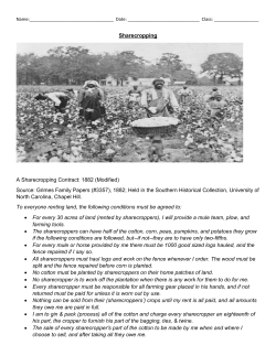Sharecropping A Sharecropping Contract: 1882 (Modified) Source