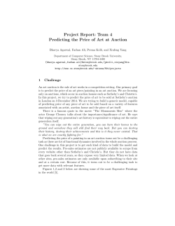 Project Report: Team 4 Predicting the Price of Art at