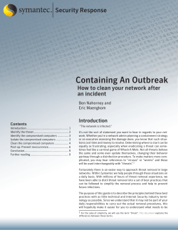 Containing An Outbreak